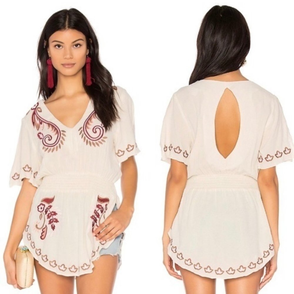 Some Day Lovin Times Like These Embroidered Boho Tunic Top | S